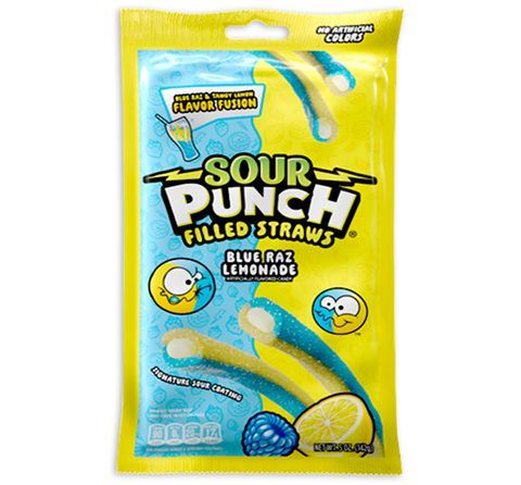 SOUR PUNCH FILLED STRAWS BLUE RAZ LEMONADE