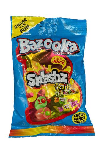 BAZOOKA SPLASHZ FRUIT FIESTA CHEWY CANDY WITH GEL