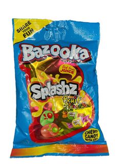 BAZOOKA SPLASHZ FRUIT FIESTA CHEWY CANDY WITH GEL