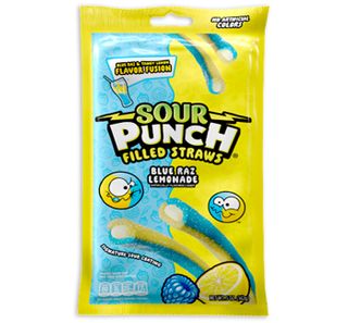 SOUR PUNCH FILLED STRAWS BLUE RAZ LEMONADE
