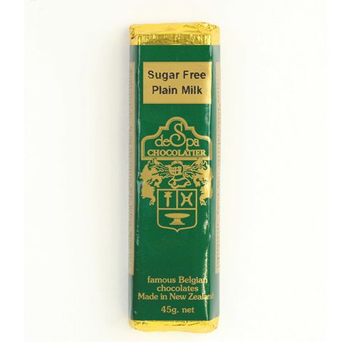 DE SPA SUGAR FREE PLAIN MILK CHOC BAR
