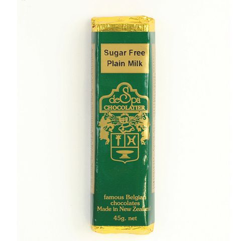 DE SPA SUGAR FREE PLAIN MILK CHOC BAR