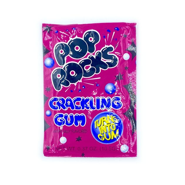 Pop rocks bubble gum sachet