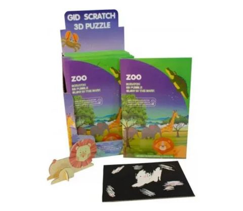 GLOW IN DARK SCRATCH 3D ZOO PUZZLE