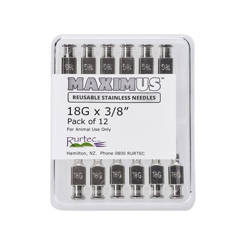 MAXIMUS Needles 18G x 3/8. Pack of 12