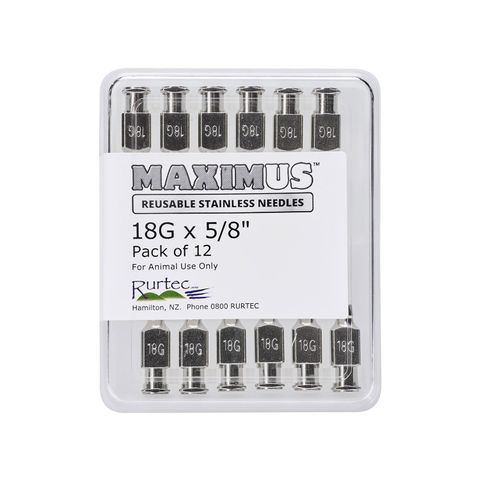MAXIMUS Needles 18G x 5/8.  Pack of 12
