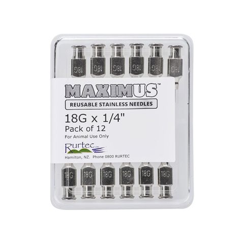 MAXIMUS Needles 18G x 1/4. Pack of 12