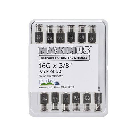 MAXIMUS Needles 16G x 3/8.  Pack of 12