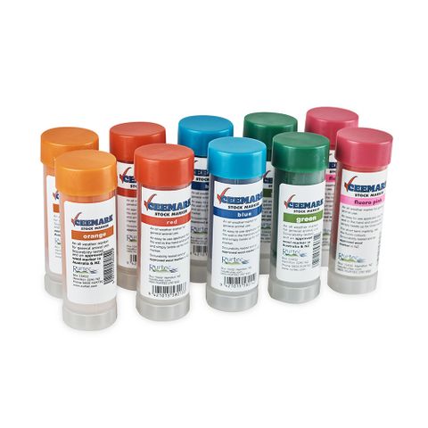 CEEMARK Stock Marker 10 Pack. 2 of Orange, Green Red, Blue & Fluoro Pink