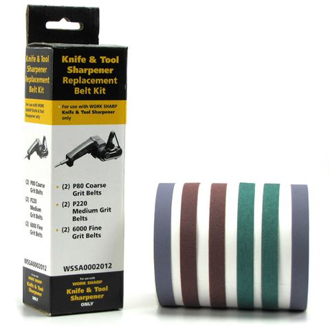 WORKSHARP REPLACEMENT BELT PACK, 6PCE ASSORTED, TO SUIT WSKTS