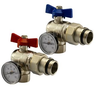 Ivar 1" UF Angle Ball Valve set& Gauges