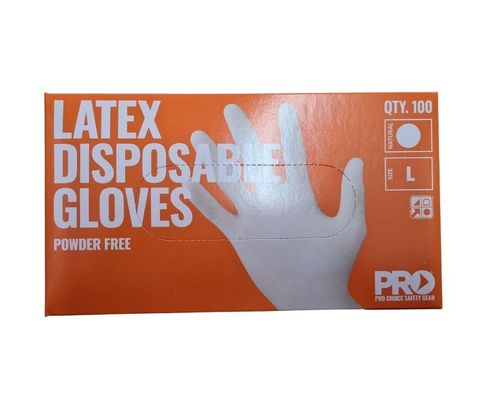 Natural Powder Free Latex Disposable Glove, Large 100 Box