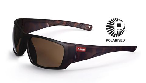 Sahara Polarised Safety Glasses, Matt Tortoiseshell Frame, Bronze Mirror