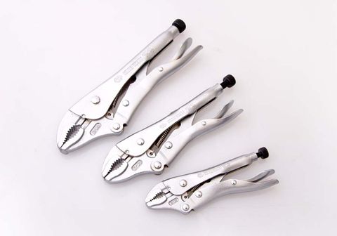 King Tony 7" Lock Grip Plier Curved Chrome