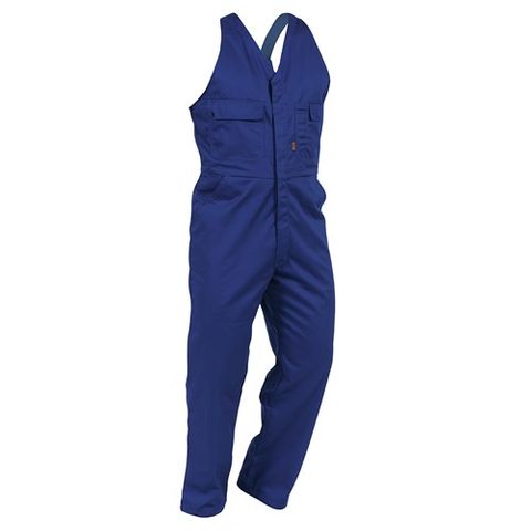 Overall Easy Action Bib Polycotton Zipped Royal Blue Sz 5