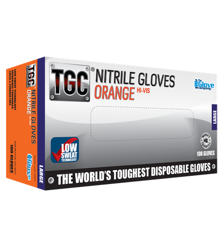 TGC Orange Nitrile Disposable Gloves