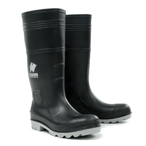 Inca PVC Gumboot Black w. Grey Sole 07