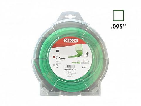 2.4 Nylon 1lb 75m Oregon Green (.095) Square Line