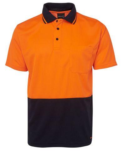 JB's HV 4602.1 Non Cuff Trad Polo - Orange/Navy - 4XL