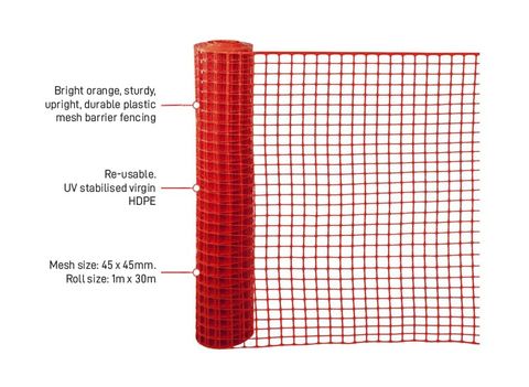 Esko Duramesh, Heavy Duty Safety Fence, 9kg, 1.0m x 30m Roll