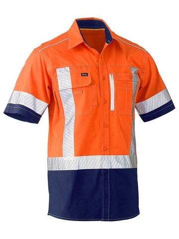 Uni BW Flx & Move SS Tape Utility Shirt Hi Viz O/N 2XL