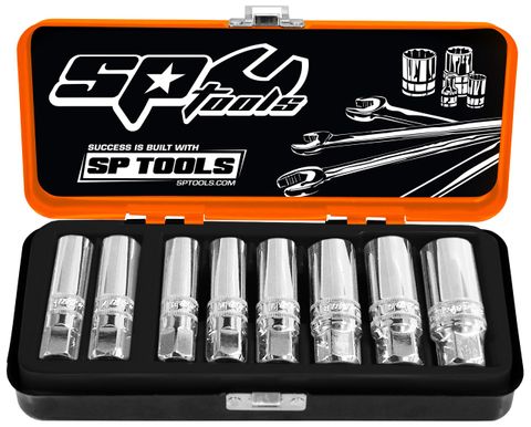 SP 3/8"DR Spark Plug Socket Set Met/Sae 8pc