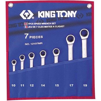 King Tony 7pc Std Speed Wrench Set 10-19mm