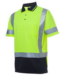 JB's (D+N) H Pattern Trad Polo Lime/Navy - XL