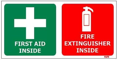 First Aid & Fire Extinguisher Inside Sticker 100x200