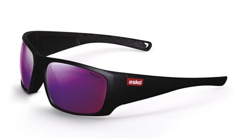 Tokyo Safety Glasses, Matt Black Frame, Lilac Mirror