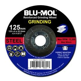 125x6x22 Blu-Mol Grinding Wheel per Disc