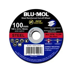 100x2.5x16 Blu-Mol Cut-Off Wheel per Disc