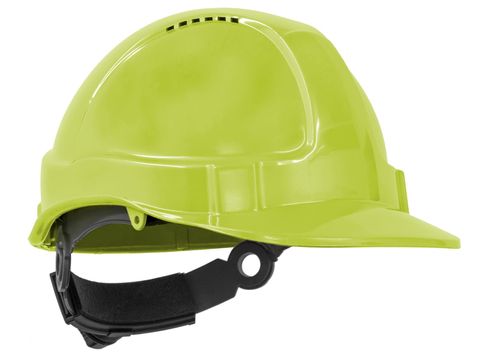 TUFF NUT Hard Hat, Short Peck Rachet Neon Yellow