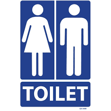 Toilet Unisex Icon & Sign Screenprint on PVC 340x240mm