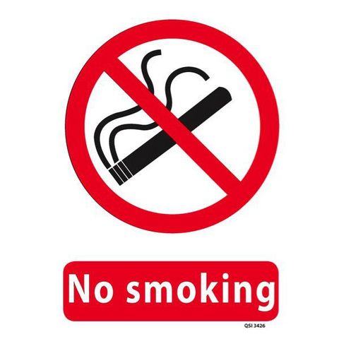 No Smoking Sign Screenprint on PVC 340x240mm