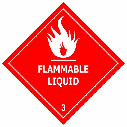 Flammable Liquid Self Adhesive 250x250mm