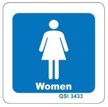 Toilet Women (With Text) 120 X 120mm Screenprinted Sign