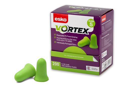 Esko Vortex Bell Shaped Earplugs Green (Cl 5) Uncorded 200