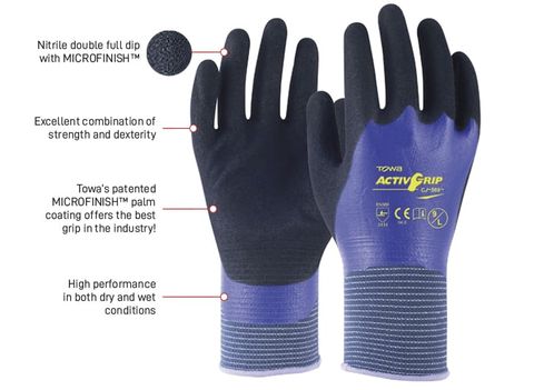 AG569 ActivGrip (10)XL Nitrile Double Full Dip w Microfinish Coating