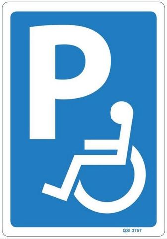 Disabled Parking Screenprint on PVC 340x240mm