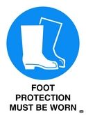 Foot Protection Must be Worn Screenprint on PVC 340x240mm