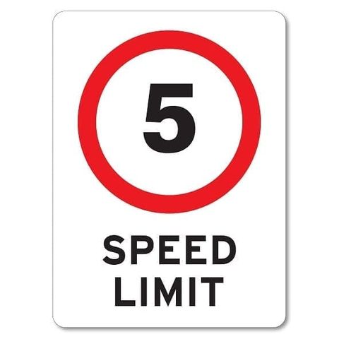 5 Km Speed Limit Sign 450mmx300mm