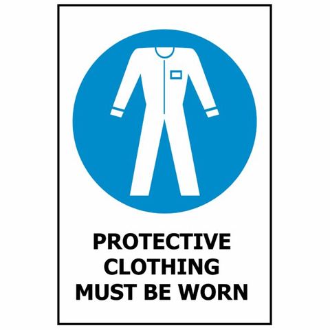 Protective Clothing Must be Worn Screenprint on PVC 340x240mm