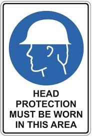 Head Protection Must be Worn Screenprint on PVC 340x240mm