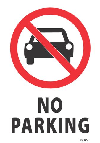 No Parking 340x120mm Screenprinted Sign