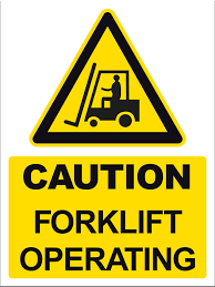 Caution Forklift Operating Sign 450mmx300mm