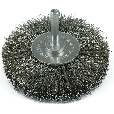 ITM 25x6mm Crimp Wire Wheel Brush HSS 1/4in Round Shank