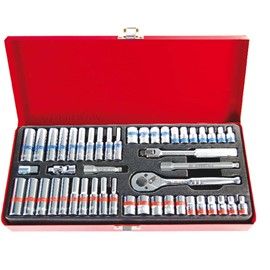 King Tony 48PC 1/4Dr Met/Imp Socket Set 12Pt Met & Imp