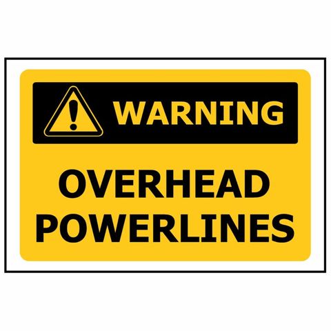 450x300 WARNING Overhead Powerlines Sign