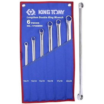 King Tony 6pc Long Double Ring Wrench Set 10-22mm